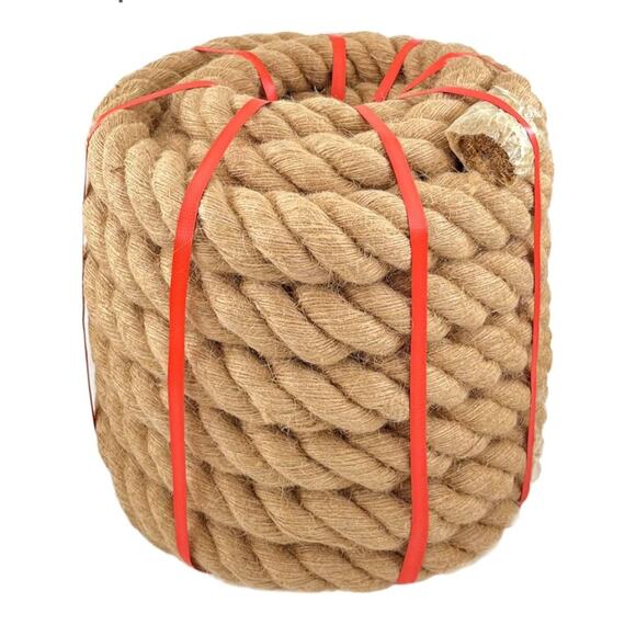 Natural Hemp Rope - 2 Inch × 50 Feet Thick Rope for Crafts, Hammock - Picture 2 of 3